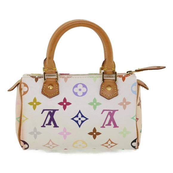 LOUIS VUITTON Monogram Multicolor Mini Speedy Hand Bag White M92645 Auth am548g - Picture 2 of 16